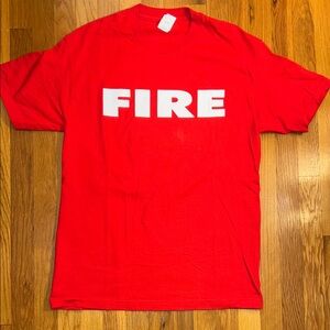 Alstyle Red Tee with Bold Print